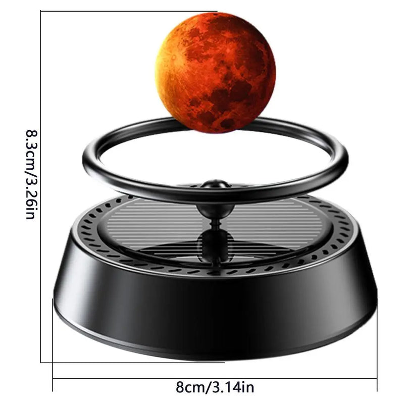 Universal Car Perfume Air Fresheners Solar Powered Rotating Planet Purifier, Galaxy Interstellar Ball for Interior Autorotation 1 Pc(Red)