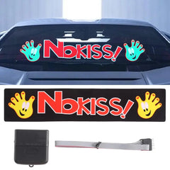 NO KISS! LED Car Window Sticker Windshield Electric Safety Decal Decoration Sticker Auto 1 Pc