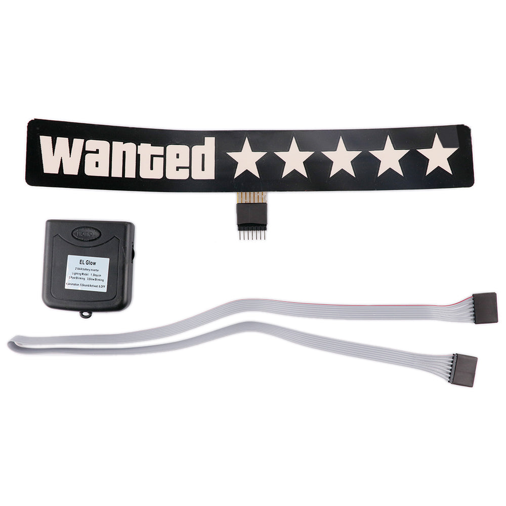 Windshield Electric 5 Star Wanted Sticker Sheet Car LED Light Up Window