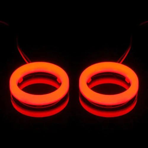 Universal Angel Eye Ring 70mm Red Color With Cotton Plastic Cover LED For Car Headlight 2 Pcs Set