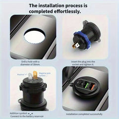 Universal USB Type C 3.1 PD Charge Fast Charger Type C+ 2 USB Car Charger Socket 12V-24V for Car