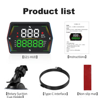 Universal G21 GPS HUD Gauge Car Digital Head Up Display Speedometer Odometer Campus Time