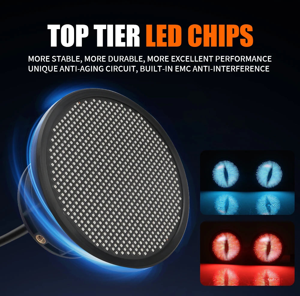 2 Pcs Set Universal Mobile Operated Angel Eye Modification Devil Eye Round Led Panel