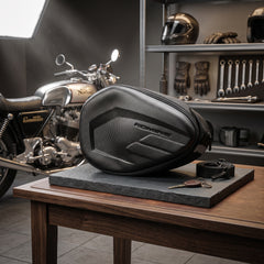 Motorcycle Side Saddle Bags Aerodynamic Molded Hard Shell & Expandable