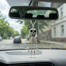 Skeleton Hanging Skull Figure with Clip Character Decoration Accessories For Car Home Office