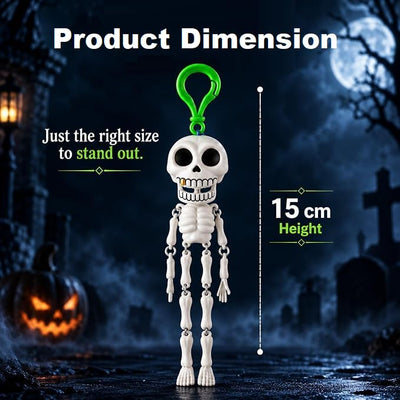 Skeleton Hanging Skull Figure with Clip Character Decoration Accessories For Car Home Office