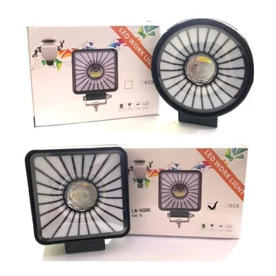 Square Bar Light RGB DRL Light Auxiliary Fog Spotlights 4.5 Inch 1 Pc