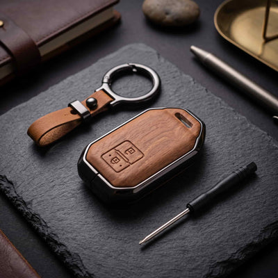 Suzuki Fronx 2026 Model Elite Series Metallic Car Key Case Luxury Zinc Alloy Protection Case(Brown)