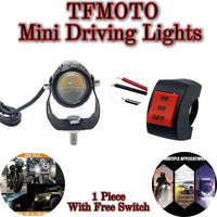 1 Pc TFMOTO Mini Driving Fog Light Dual Color In Metal Body With Switch