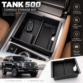 Tank 500 Centre Console Storage Box With Non-Slip Rubber Mats ST-39