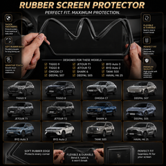 Tiggo 8 Display Screen Silicone Rubber Protection LCD Edges Protector (Black)