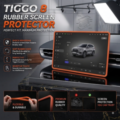 Tiggo 8 Display Screen Silicone Rubber Protection LCD Edges Protector (Brown)