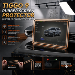 Tiggo 9 Display Screen Silicone Rubber Protection LCD Edges Protector (Black)