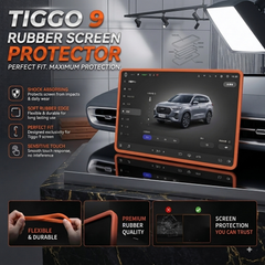Tiggo 9 Display Screen Silicone Rubber Protection LCD Edges Protector (Brown)