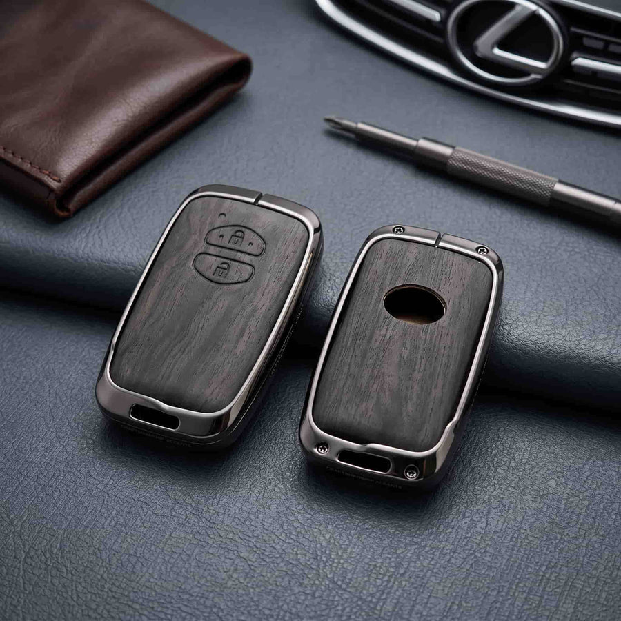 Toyota Aqua 2012-2021 Model Elite Series Metallic Car Key Case Luxury Zinc Alloy Protection Case(Black)