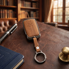 Toyota Aqua 2012-2021 Model Elite Series Metallic Car Key Case Luxury Zinc Alloy Protection Case(Brown)