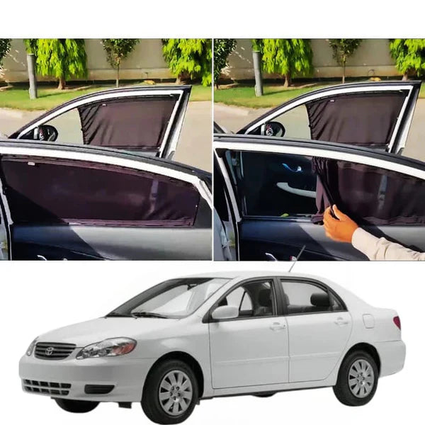 Toyota Corolla 2001-2008 Elite Series Car Window Railing Privacy Curtains Sun shades UV Rays Protection Blinds (4 Pcs)