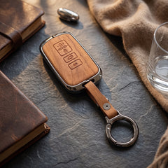 Toyota Corolla Grande 2018 Model Elite Series Metallic Car Key Case Luxury Zinc Alloy Protection Case(Brown)