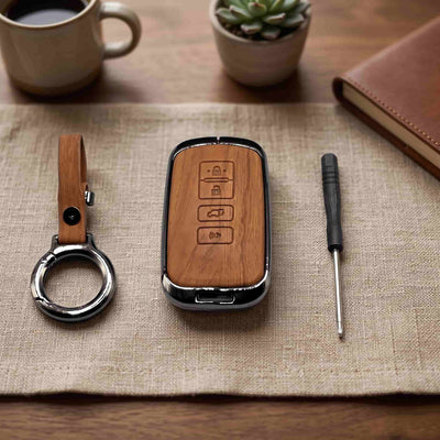 Toyota Corolla Grande 2018 Model Elite Series Metallic Car Key Case Luxury Zinc Alloy Protection Case(Brown)