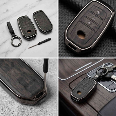 Toyota Hilux Revo 2016-2025 Elite Series Metallic Car Key Case Luxury Zinc Alloy Protection Case(Black)