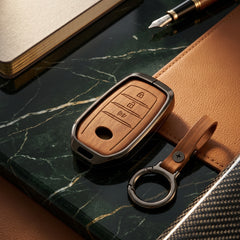 Toyota Hilux Revo 2016-2025 Elite Series Metallic Car Key Case Luxury Zinc Alloy Protection Case(Brown)
