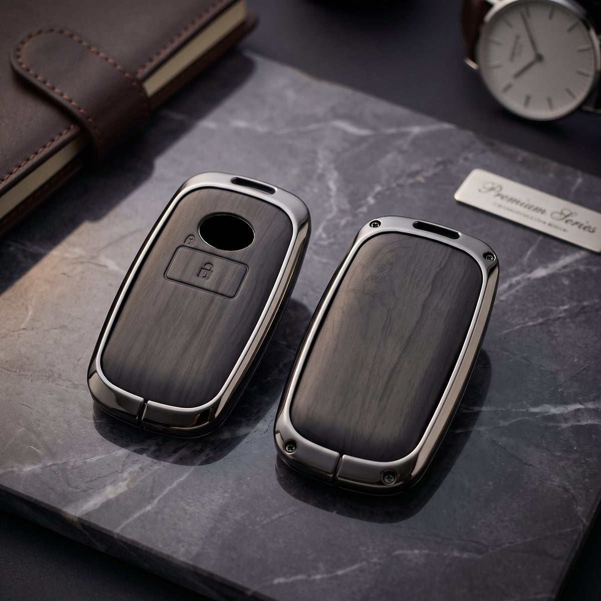 Toyota Raize 2019-2026 Model Elite Series Metallic Car Key Case Luxury Zinc Alloy Protection Case(Black)