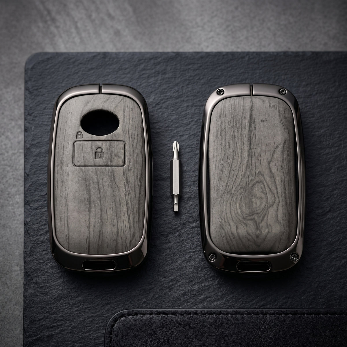 Toyota Raize 2019-2026 Model Elite Series Metallic Car Key Case Luxury Zinc Alloy Protection Case(Grey)