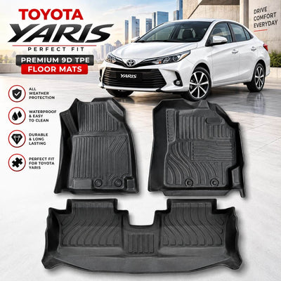 Toyota Yaris Heavy Duty All-Weather TPE Car Floor Mats in Premium Quality