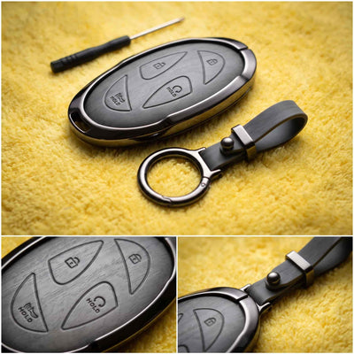 Tucson 2025 Elite Series Metallic Car Key Case Luxury Zinc Alloy Protection Case(Grey)