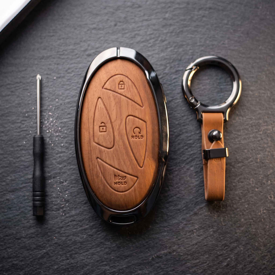Tucson New Elite Series Metallic Car Key Case Luxury Zinc Alloy Protection Case(Brown)
