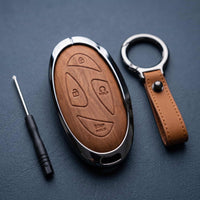 Tucson New Elite Series Metallic Car Key Case Luxury Zinc Alloy Protection Case(Brown)
