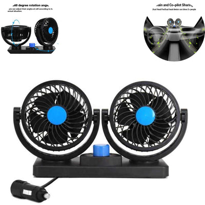 Universal 12V Mini Electric Car Fan Low Noise Summer Car Air Conditioner 360 Degree Rotating Cooling Fan Car Cooler 1 Pc
