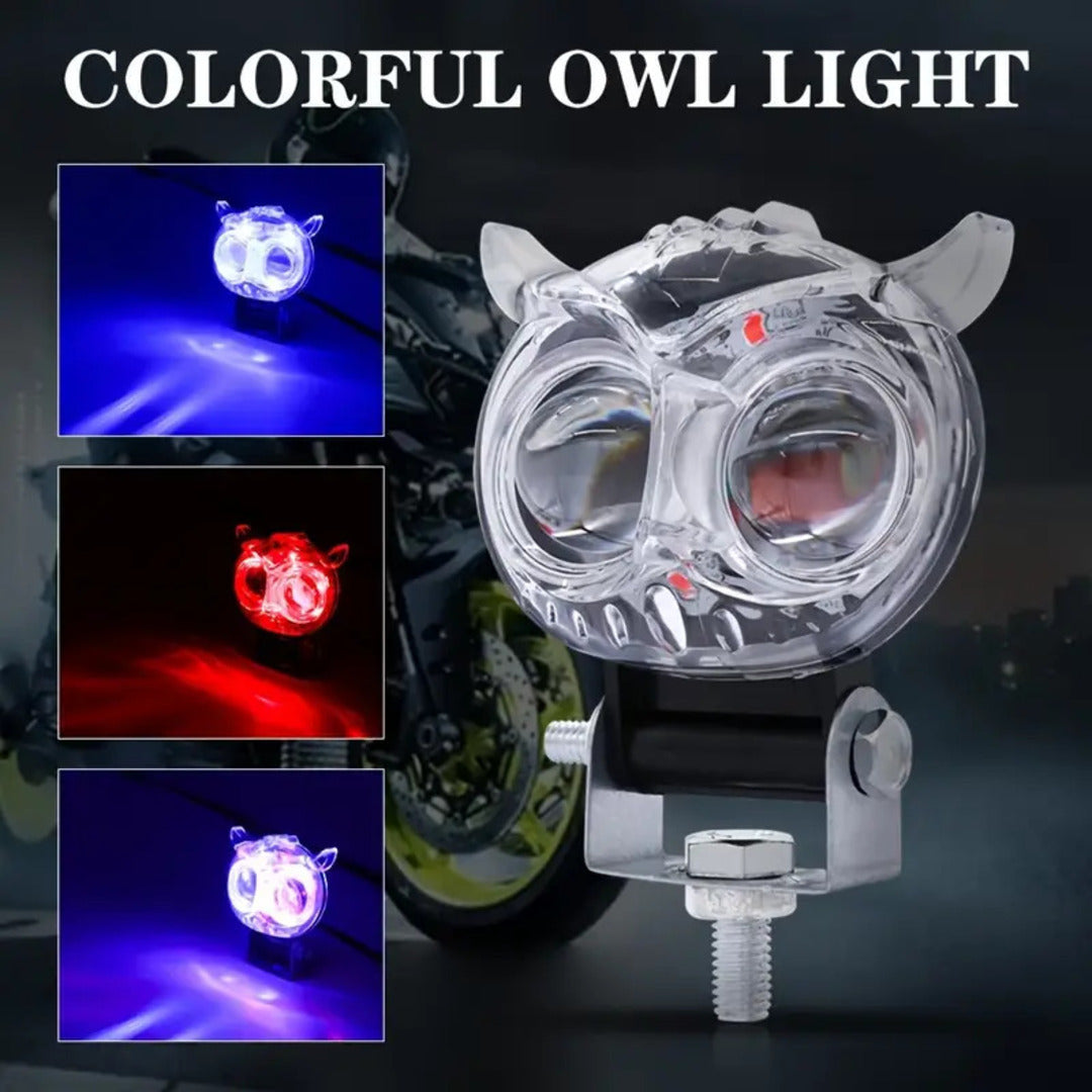 1 Pc Universal 2 SMD Owl Shape Spotlight Headlight Lens Yellow-White Beam Fog Lights