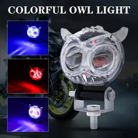 1 Pc Universal 2 SMD Owl Shape Spotlight Headlight Lens Yellow-White Beam Fog Lights