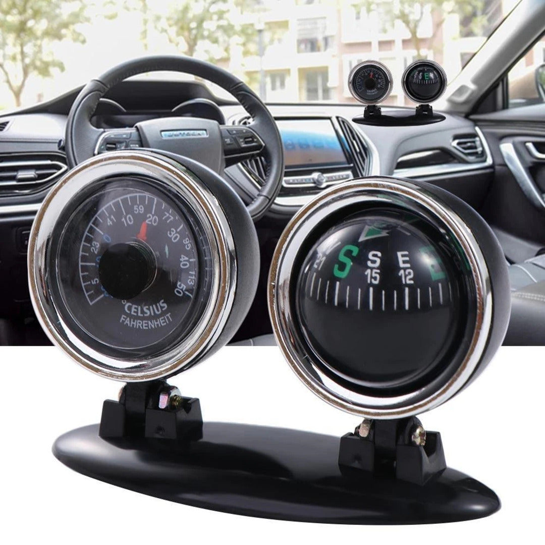 Universal 2 in 1 Car Thermometer Compass Navigation/Direction Guide