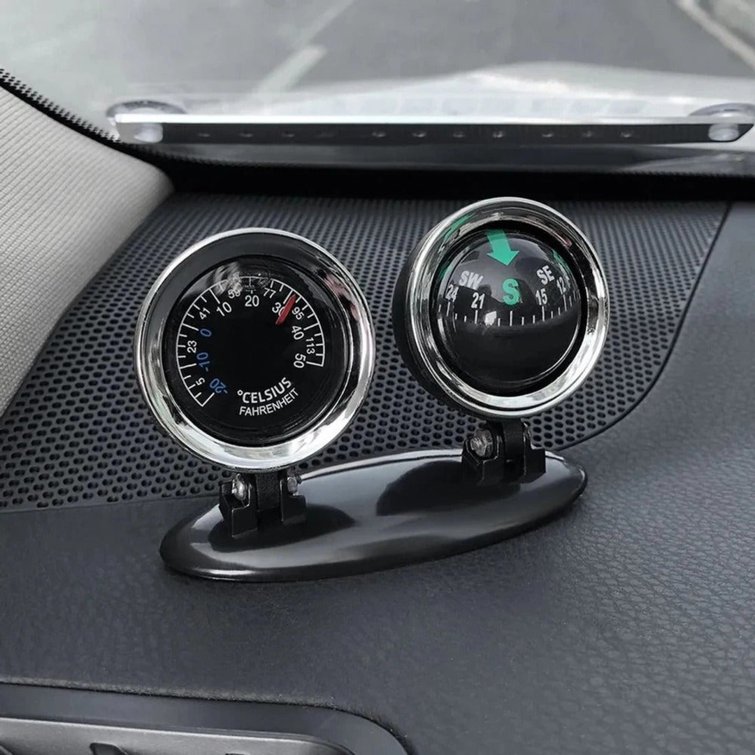 Universal 2 in 1 Car Thermometer Compass Navigation/Direction Guide