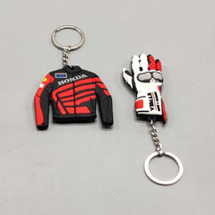 Universal 2 in 1 HONDA Glove And Jacket Decor Key Chain In Premium Quality