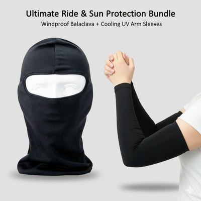 Universal  2 in 1 Package Full Elastic Face Mask And Elbow inner in black color