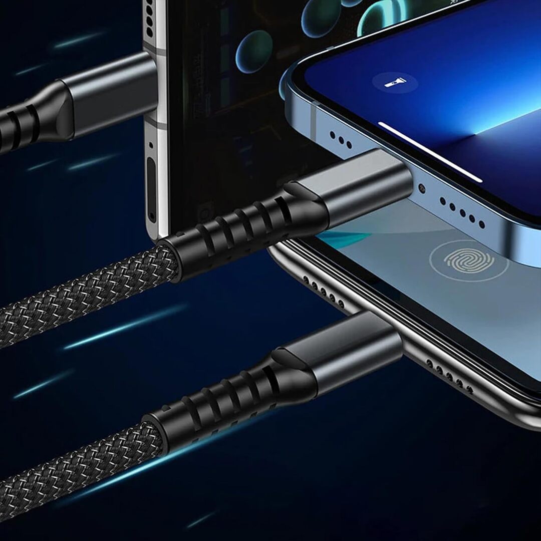 1 Pc Universal 3in1 Multifunctional Convenient Super Fast Charging Data Cable With Data Transfer Function