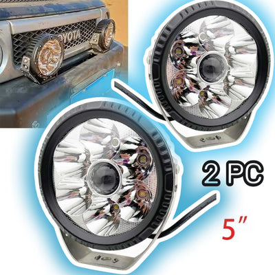 2 Pcs Set Universal HJG 5 Inch Round Led Driving Light 160W Spot Flood Combo Beam Work Light Bar for Jeep Wrangler