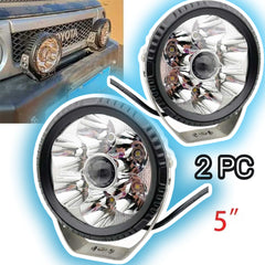 2 Pcs Set Universal 5 Inch Round Led Driving Light 180W Spot Flood Combo Beam Work Light Bar for Jeep Wrangler
