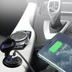 1 Pc Universal 60W PD Type C/QC 3.0 USB Charger Socket With Button Switch LED Voltmeter Fast Charging for 12V 24V