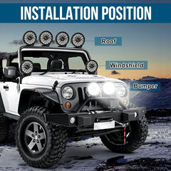 2 Pcs Set Universal 9 Inch Round Led Driving Light 280W Spot Flood Combo Beam Work Light Bar for Jeep Wrangler