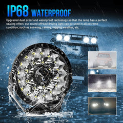 2 Pcs Set Universal 9 Inch Round Led Driving Light 280W Spot Flood Combo Beam Work Light Bar for Jeep Wrangler