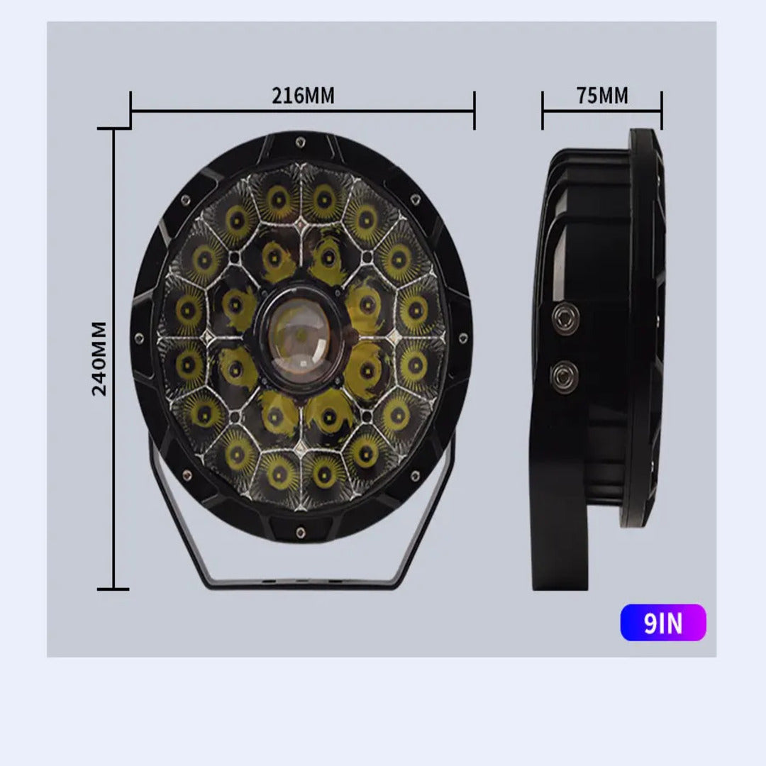 2 Pcs Set Universal 9 Inch Round Led Driving Light 280W Spot Flood Combo Beam Work Light Bar for Jeep Wrangler