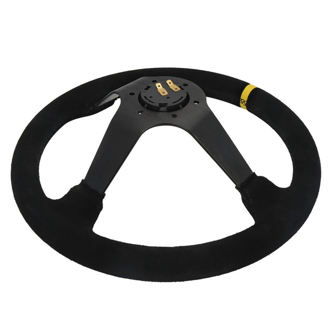 Universal Alcantara Deep Dish Sports Steering Wheel 1 Pc