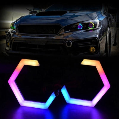 Universal Angel Eyes Retrofit 100MM APP Control RGB LED for Car Headlight 2 Pcs Set