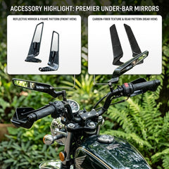 Universal Bike Aerodynamic Wing Side Mirror Carbon Finish 2 Pcs Set