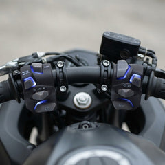 Universal Bike Assembly Switch Headlight Turn Signal Horn with LED Kill 2 Pcs Set (BLUE)