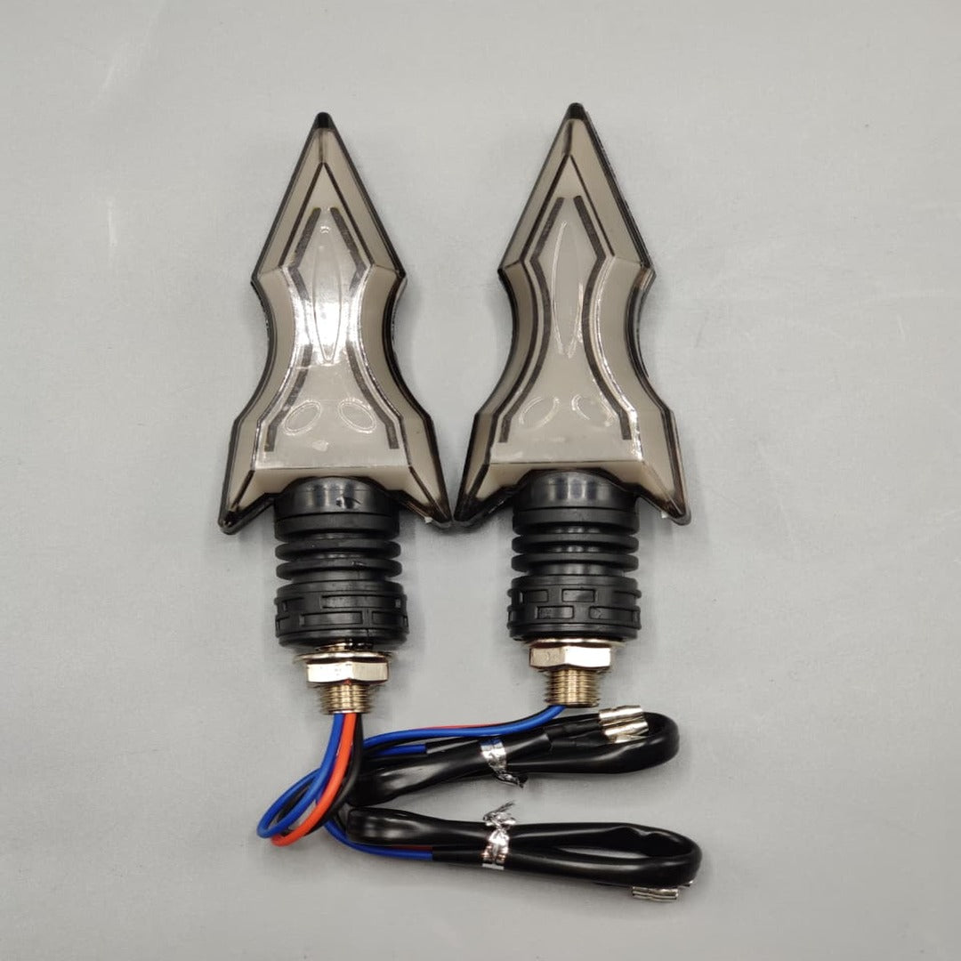 Universal Bike Indicator Sword Style With Running DRL Yellow - Blue 2 Pcs Set